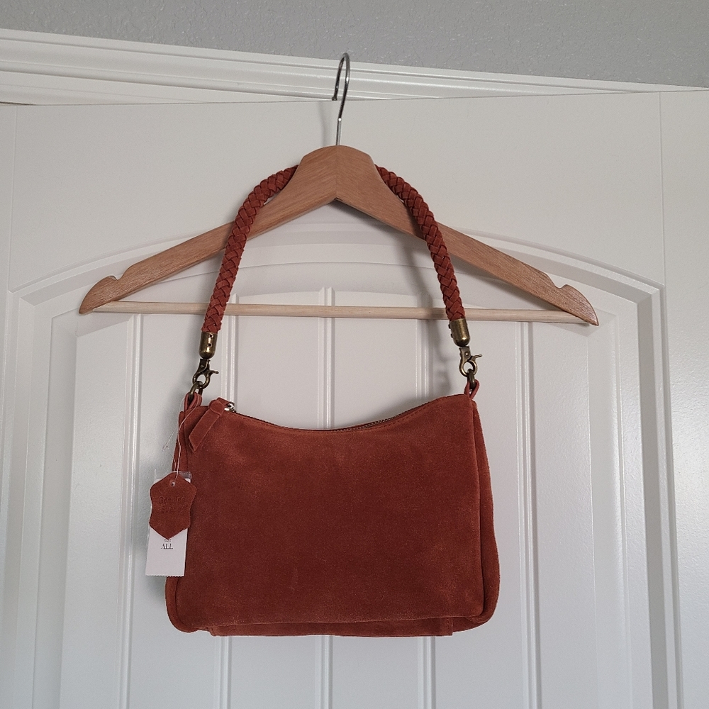 Anthropology Terra Cotta Suede Purse